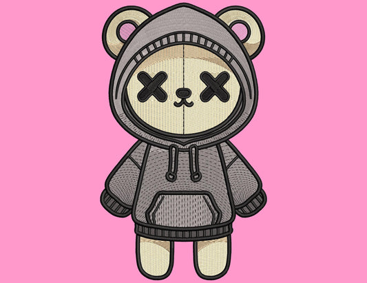 Сute Bear Embroidery Design in 4 sizes. Bear embroidery design for clothes, gifts. Instant Download, Available 4х4 hoop PES, Bear Pattern