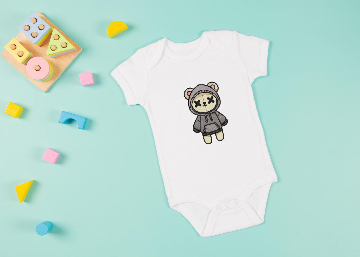 Сute Bear Embroidery Design in 4 sizes. Bear embroidery design for clothes, gifts. Instant Download, Available 4х4 hoop PES, Bear Pattern