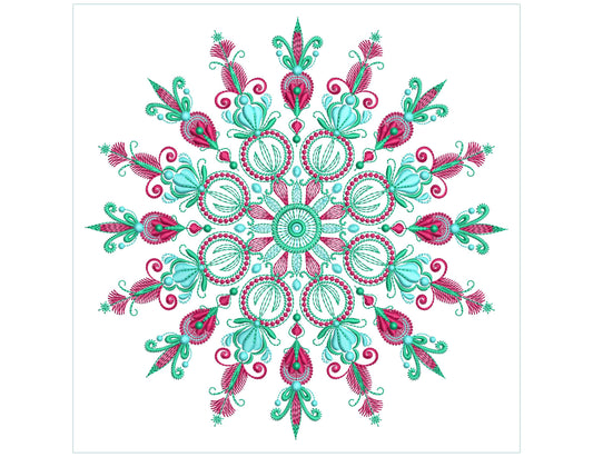 Snowflake Machine Embroidery Design, Intricate Machine Embroidery Snowflake Design PES, Christmas Machine Embroidery, Art Nouveau Snowflake
