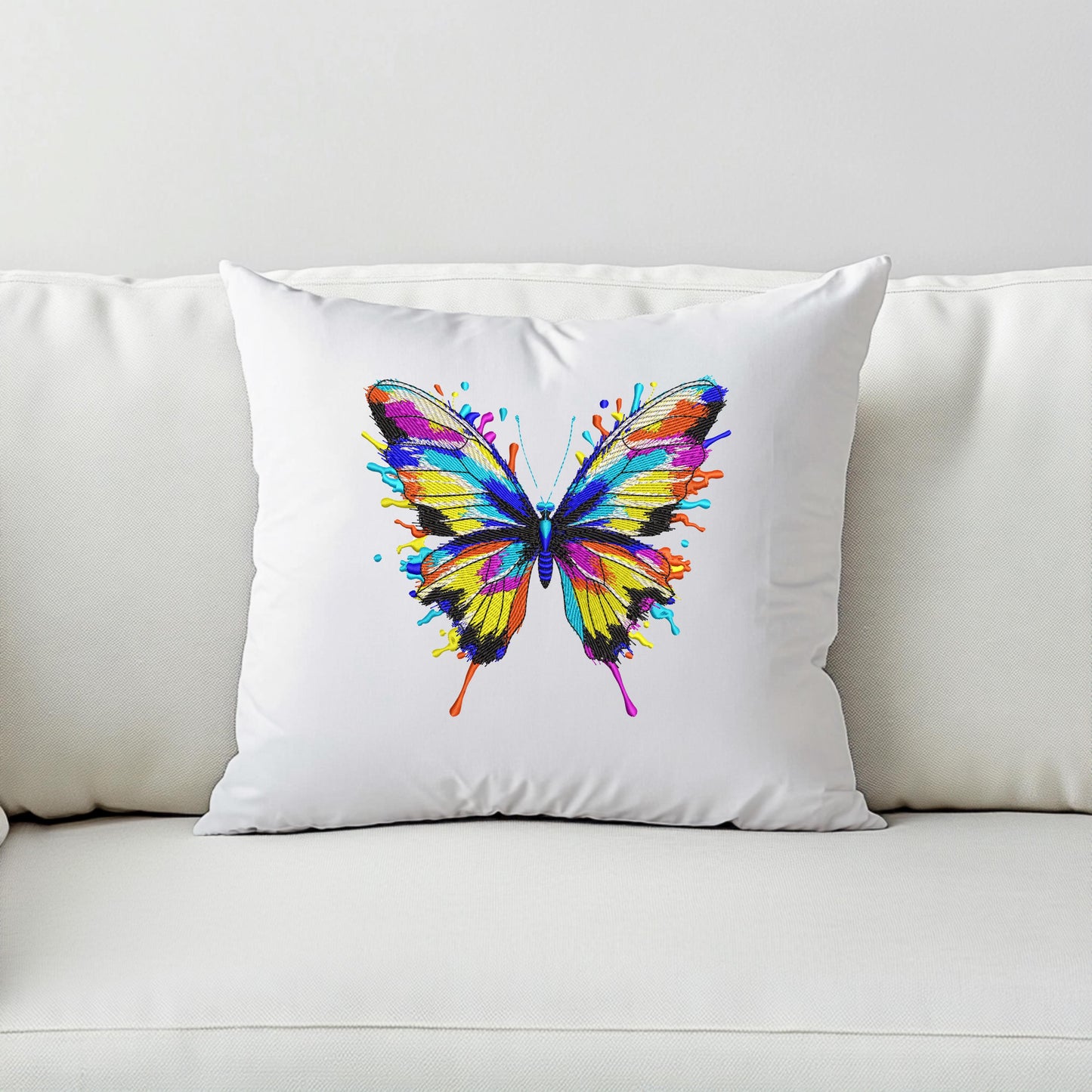 Butterfly Machine Embroidery Design, Colorful Splash Butterfly Embroidery Design, Butterfly Pattern PES DST JEF VP3, Instand Download 6 sz
