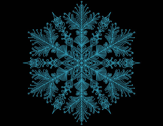 Snowflake Embroidery Design Bundle – 3 Sizes (L, M, S), Chrsitmas Embroidery Design PES, Snowflake Pattern, Holiday Machine Embroidery File
