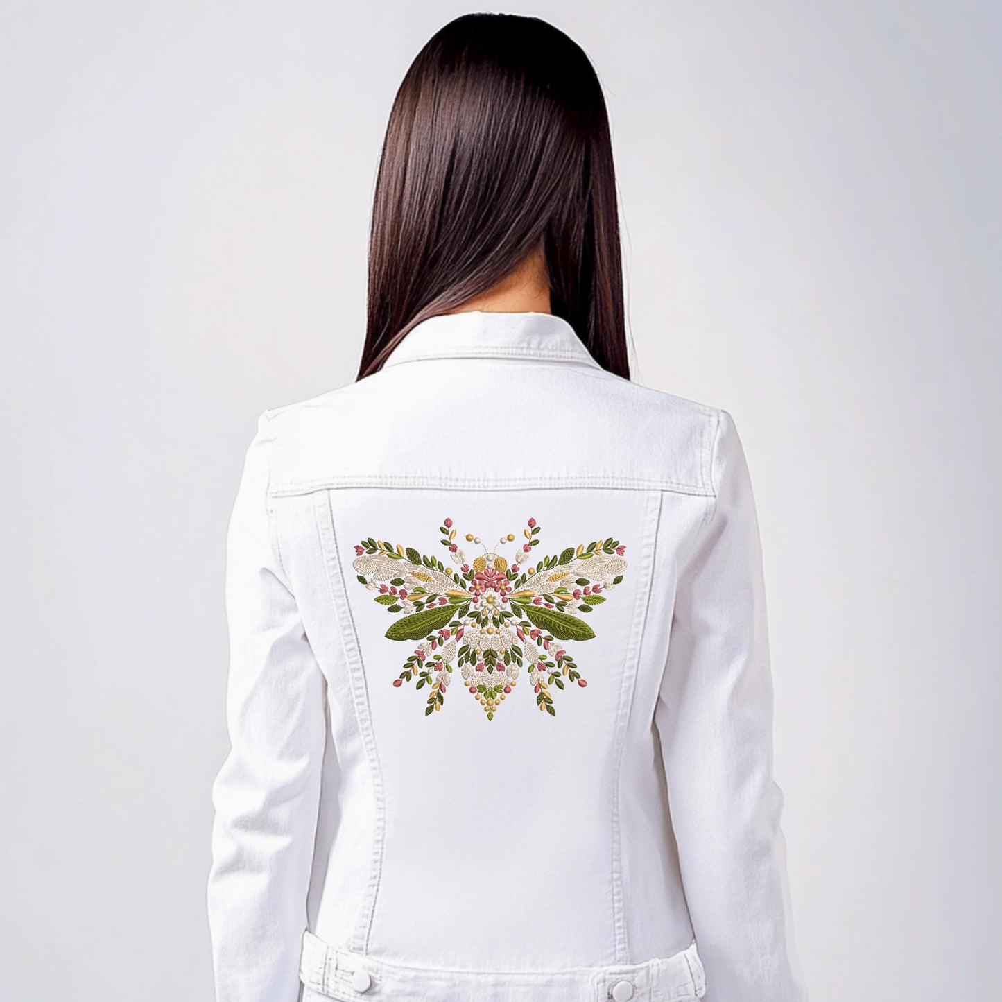 Floral Bee Machine Embroidery Design: Nature Insect Pattern, Bee Embroidery Pattern PES DST Instant Download, Spring Summer Embroidery PES