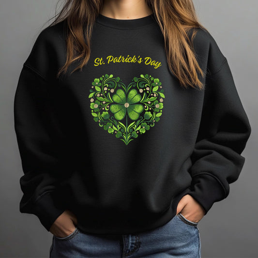 Lucky Clover Heart Machine Embroidery Design – St. Patrick’s Day Shamrock Heart, Instant Digital Download for Clothing, Home Décor & Gifts