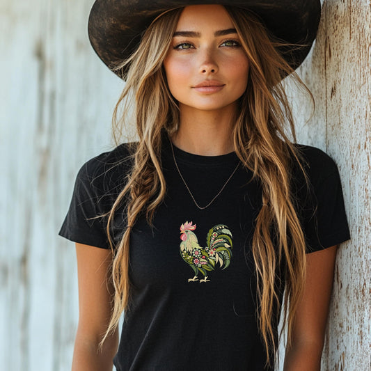 Floral Animal Embroidery Set - Hen, Rooster & Egg - Embroidery Machine Files for DIY Crafts, T-Shirts, Bags, Easter Embroidery PES, dst, jef