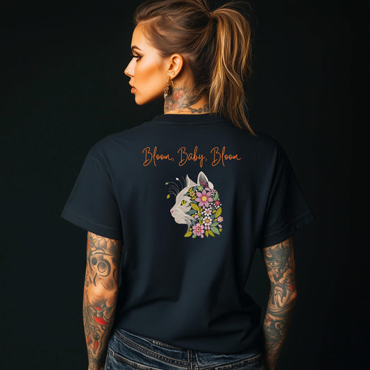 Floral Cat Machine Embroidery Design: Pastel Leaf Animal, Cat Embroidery Pattern PES, Digital Download File For Pet Lovers