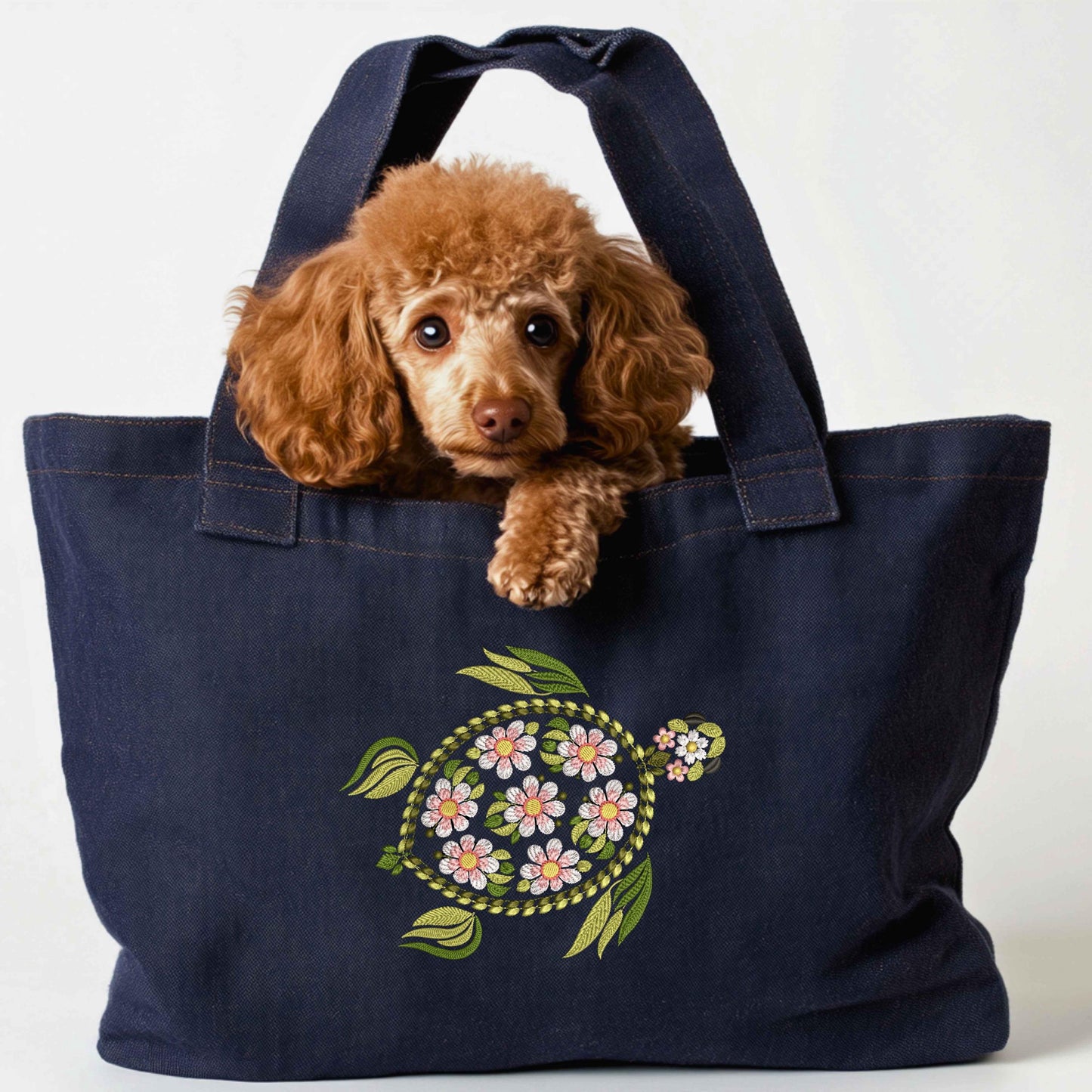 Floral Turtle Machine Embroidery Design, Perfect for Jackets, Towels & Gifts, Animal Embroidery, Tortoise Embroidery, Turtle Pattern PES DST