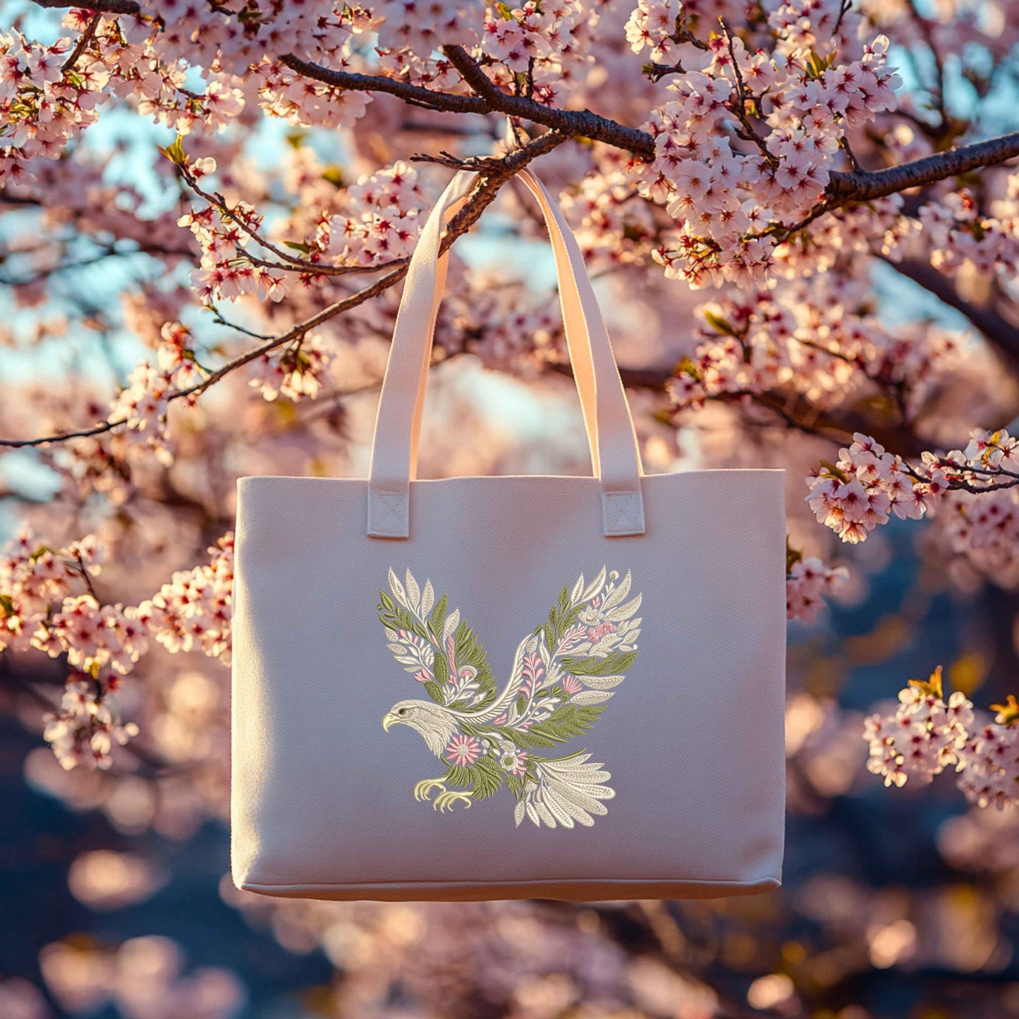 Floral Eagle Embroidery Design, Flight Bird Embroidery Design, Stunning Bird Machine Embroidery Pattern, Eagle Pattern, Eagle PES DST JEF