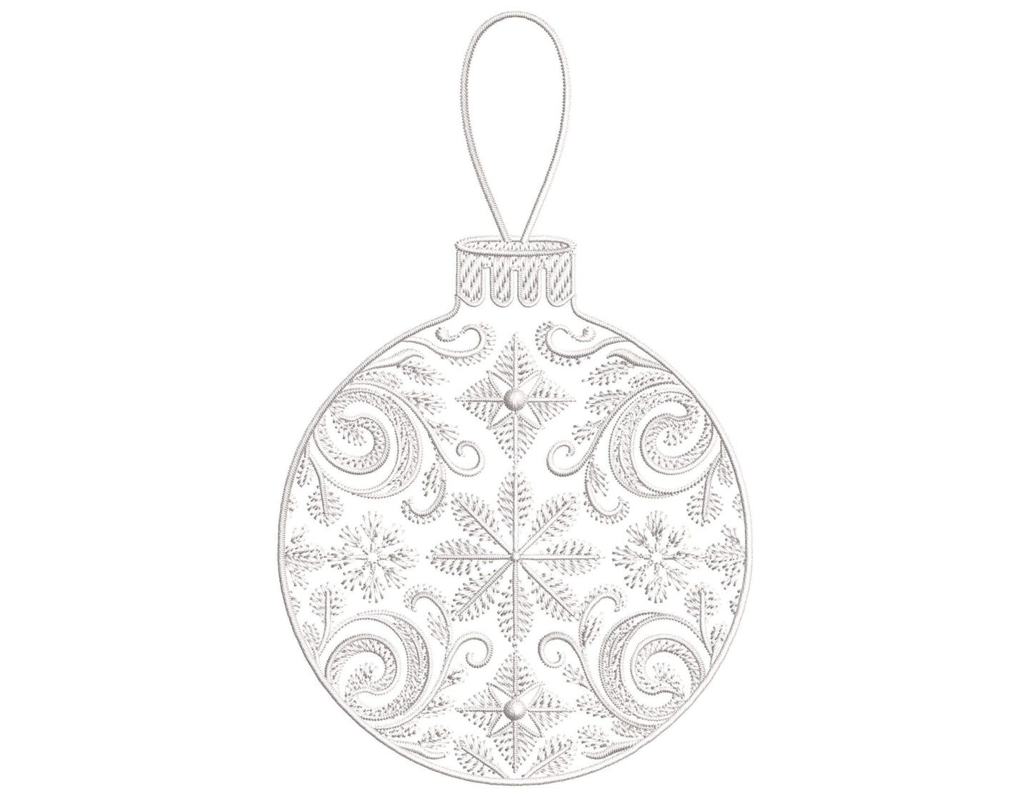 Christmas Frosty Ornament Embroidery Design PES, Snowflake Christmas Ball Embroidery PES, Christmas Bauble Embroidery, Winter Embroidery PES