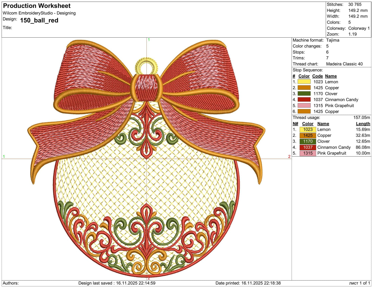 Christmas Ornament with Bow β Machine Embroidery Design, Festive Bauble Embroidery PES, Xmas Bow Decoration DST PES, Bauble Pattern pes jef