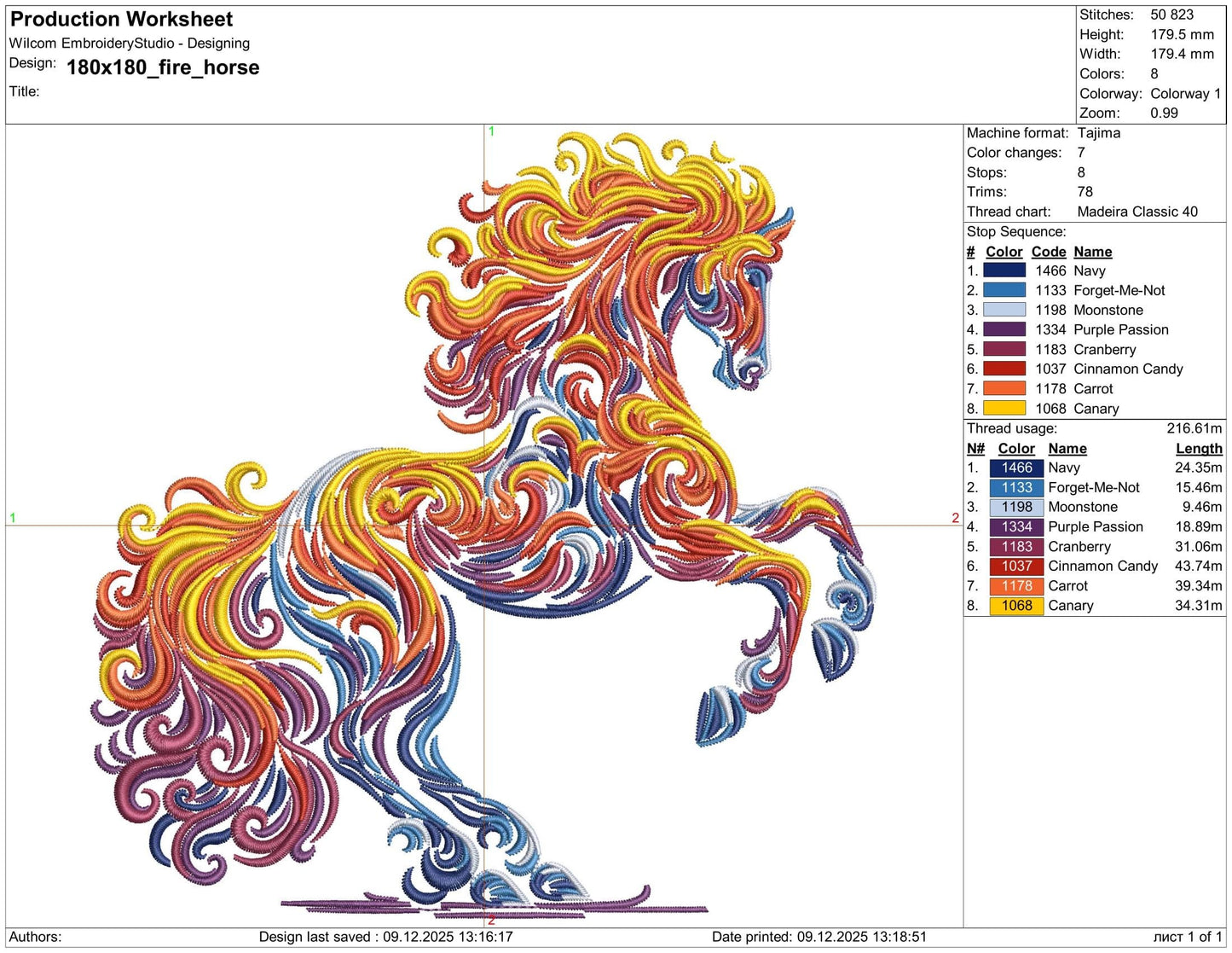 Fire Horse Embroidery Design 2026, Chinese Zodiac Horse Machine Embroidery PES, New Year Symbol Embroidery, Animal Embroidery, Horse Pattern