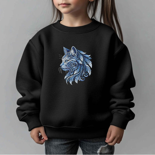 Winter Cat Embroidery Design, Blue Cat Machine Embroidery, Snow Cat Pattern, Animal Embroidery File, Winter Animal Design, Cat PES, DST, JEF