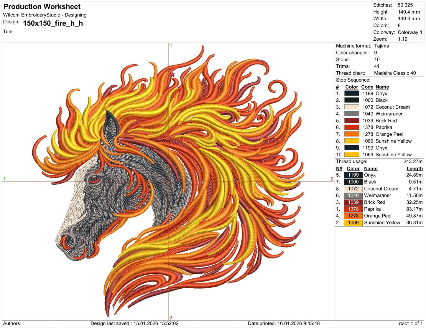 Horse Head Machine Embroidery Design โ Flame Mane Stallion Embroidery Pattern, Fire Horse Embroidery PES, DST, JEF, Western Embroidery