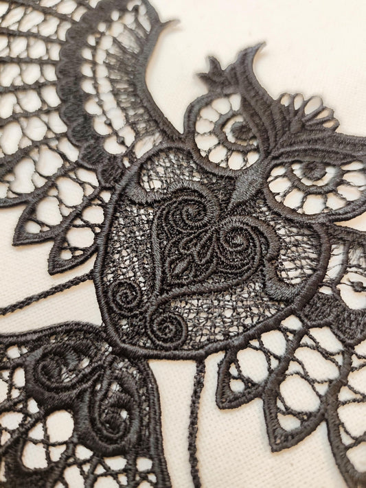 FSL Owl Embroidery Pattern, Beautiful Lace-Style Owl for Machine Embroidery Projects