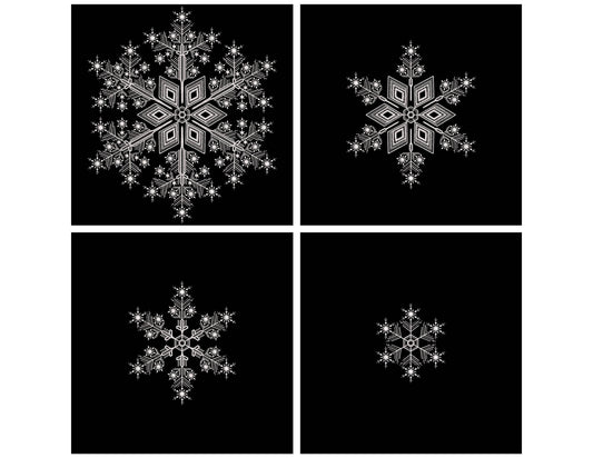 Snowflakes Machine Embroidery Design, Christmas Snowflakes Set in 4 sizes, Christmas Embroidery Design, Instant Download PES DST JEF File
