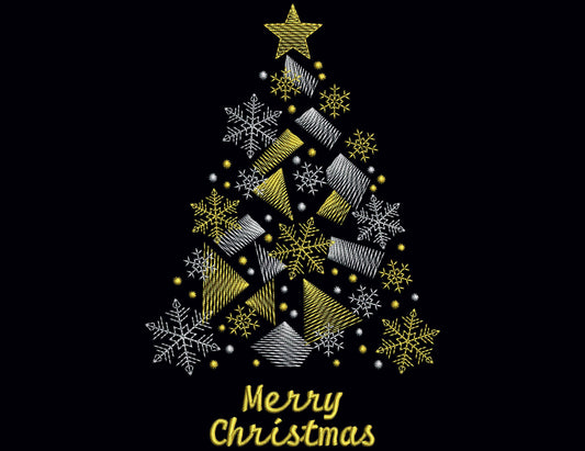 Christmas Tree Embroidery Design, Christmas Tree Machine Embroidery, Christmas embroidery for a sweatshirt, Christmas Tree Pattern In 6 Size