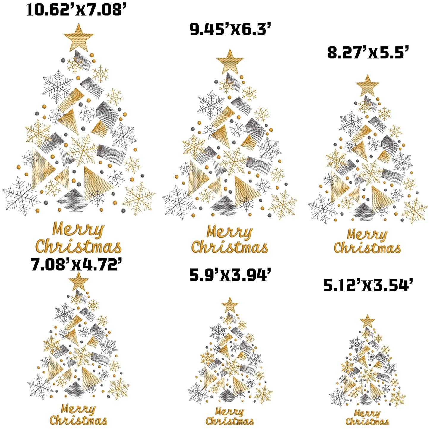 Christmas Tree Embroidery Design, Christmas Tree Machine Embroidery, Christmas embroidery for a sweatshirt, Christmas Tree Pattern In 6 Size