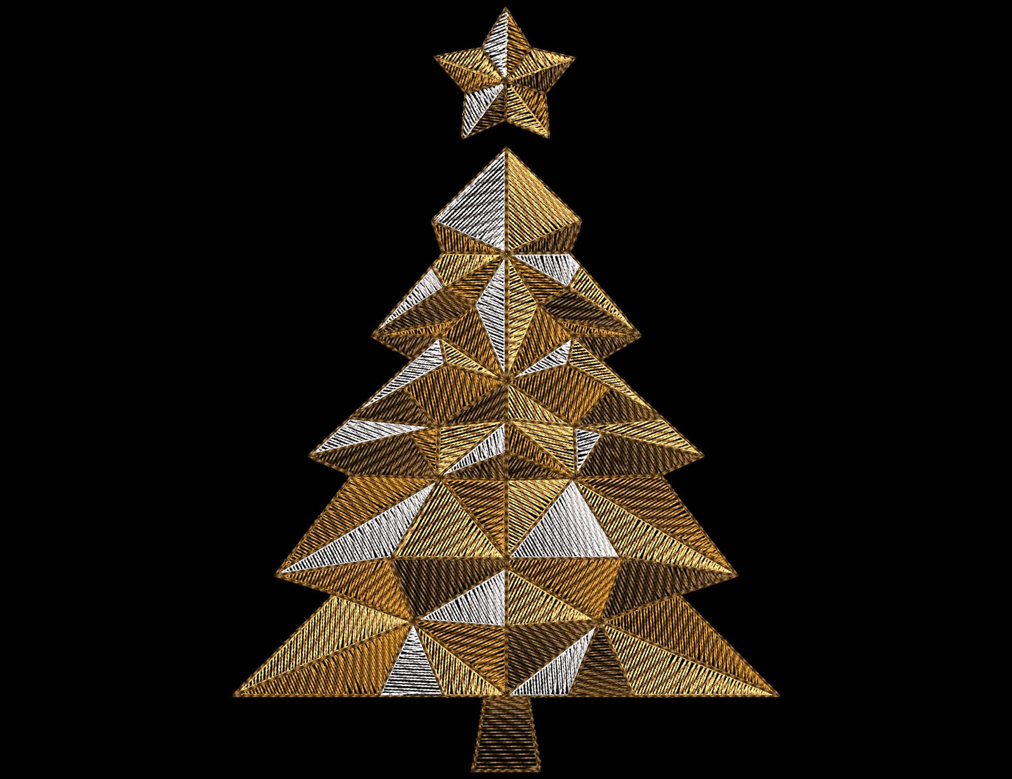 Geometric Christmas Tree Embroidery Design, Christmas Tree Machine Embroidery Design in 8 sizes PES, Christmas Tree Pattern For Sweatshirt