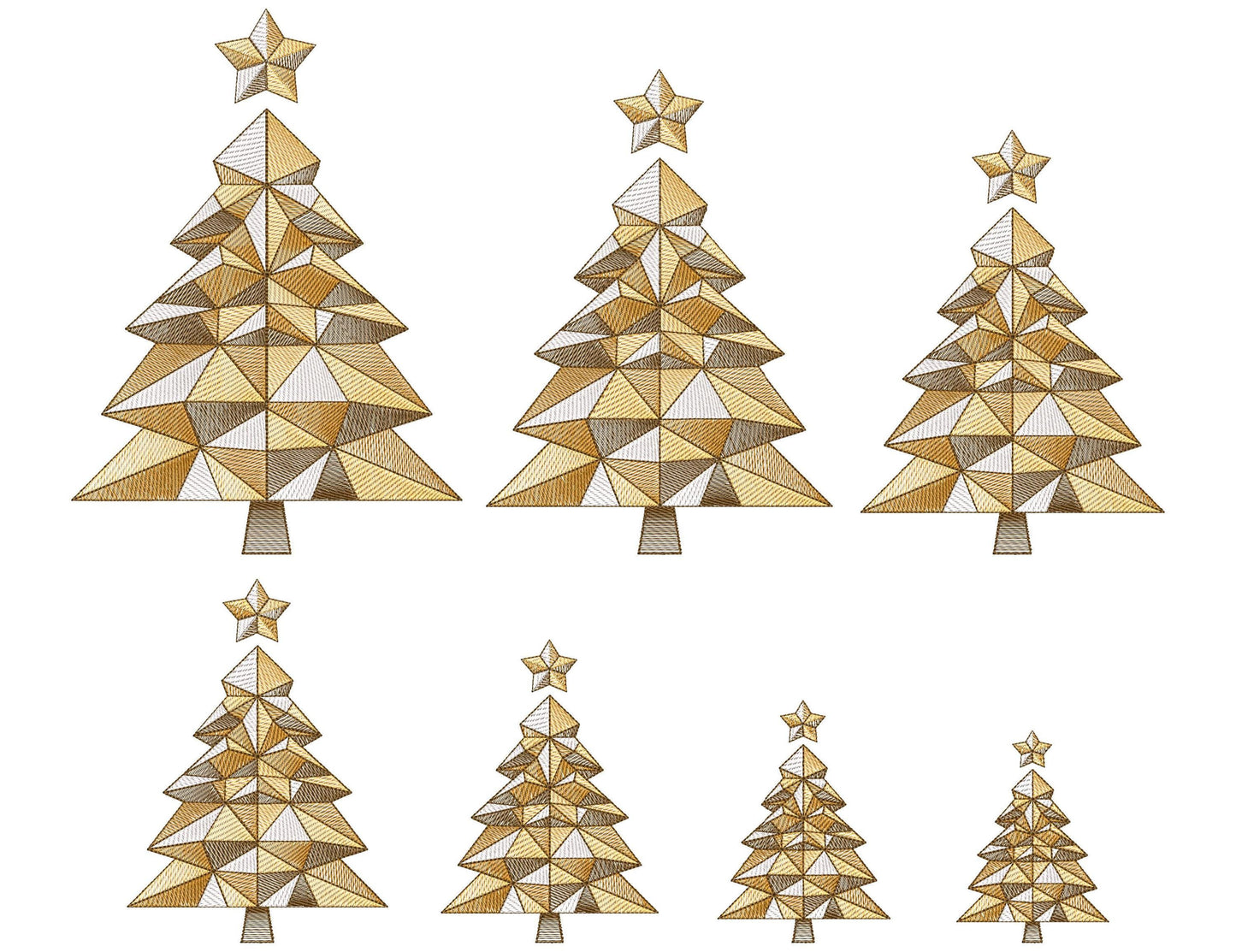 Geometric Christmas Tree Embroidery Design, Christmas Tree Machine Embroidery Design in 8 sizes, Christmas Tree Pattern For Sweatshirt, Gifs