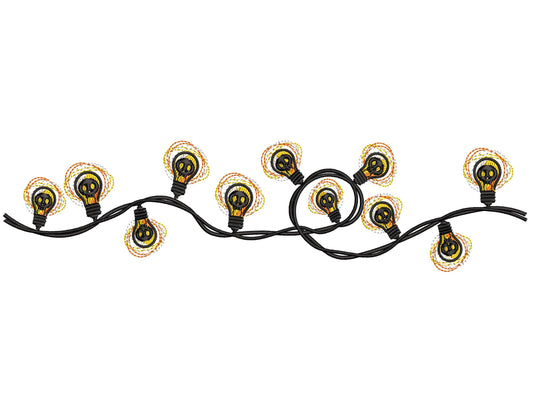 Halloween Garland Embroidery Design, Halloween Bulb Garland Digital Machine Embroidery Design in 4 sizes. Instant download