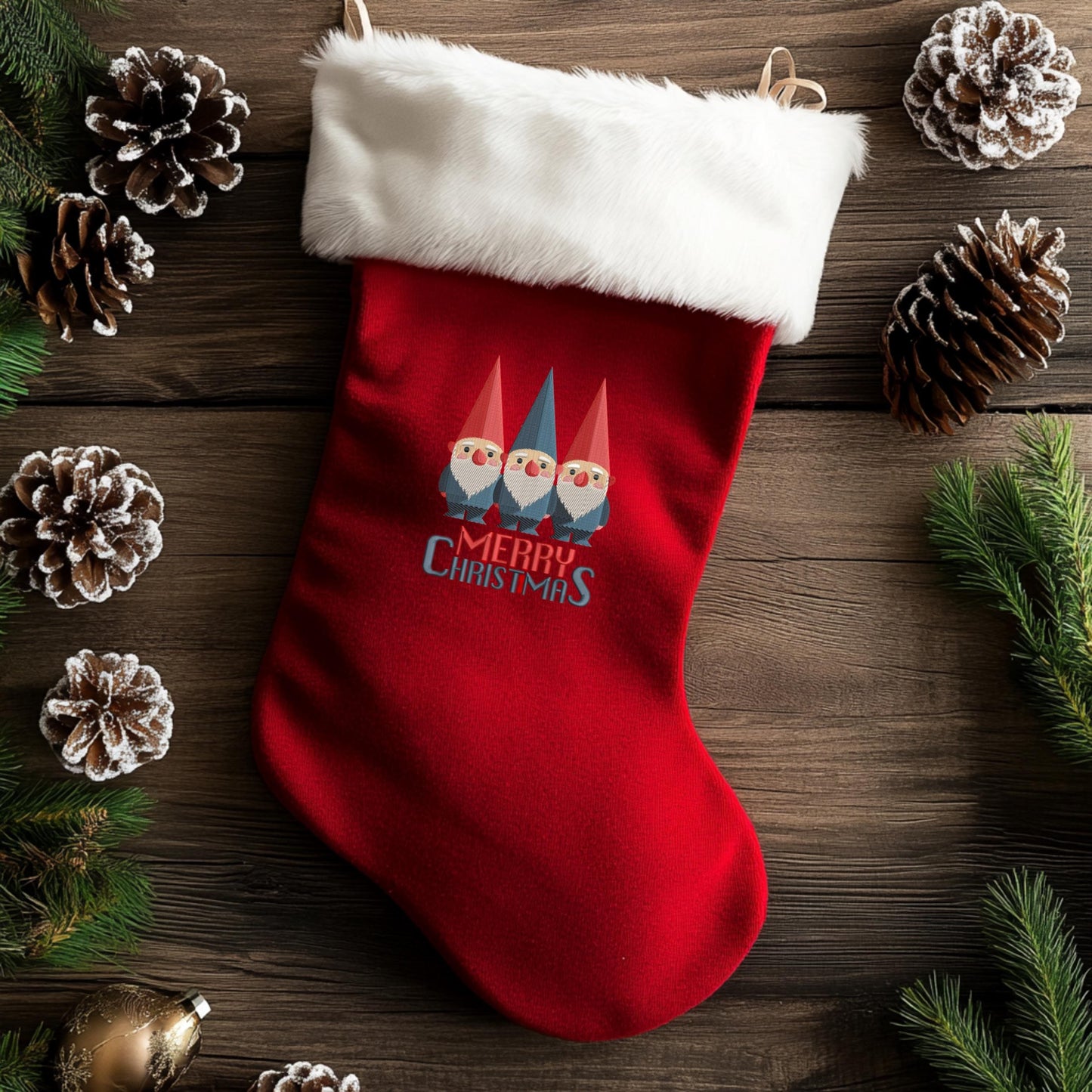 Christmas Gnomes Trio Embroidery Design - Christmas Machine Embroidery Pattern PES, Instant Download, Set Of Two Designs 3+1 Gnomes, 4 sizes