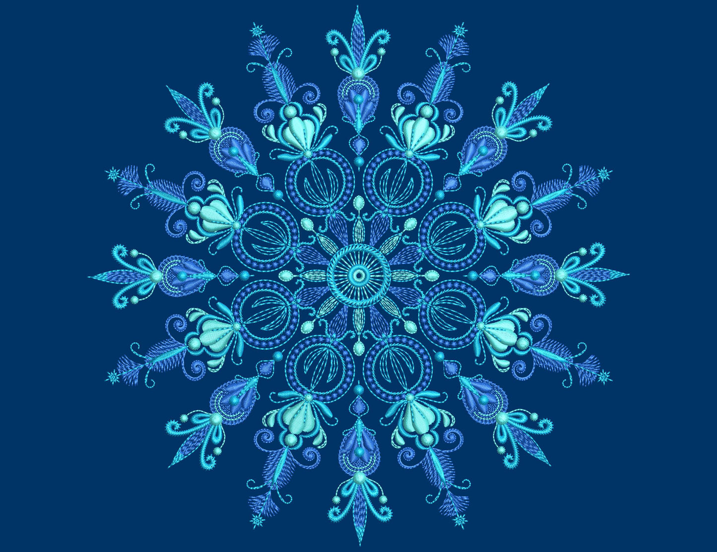 Snowflake Machine Embroidery Design, Intricate Machine Embroidery Snowflake Design PES, Christmas Machine Embroidery, Art Nouveau Snowflake