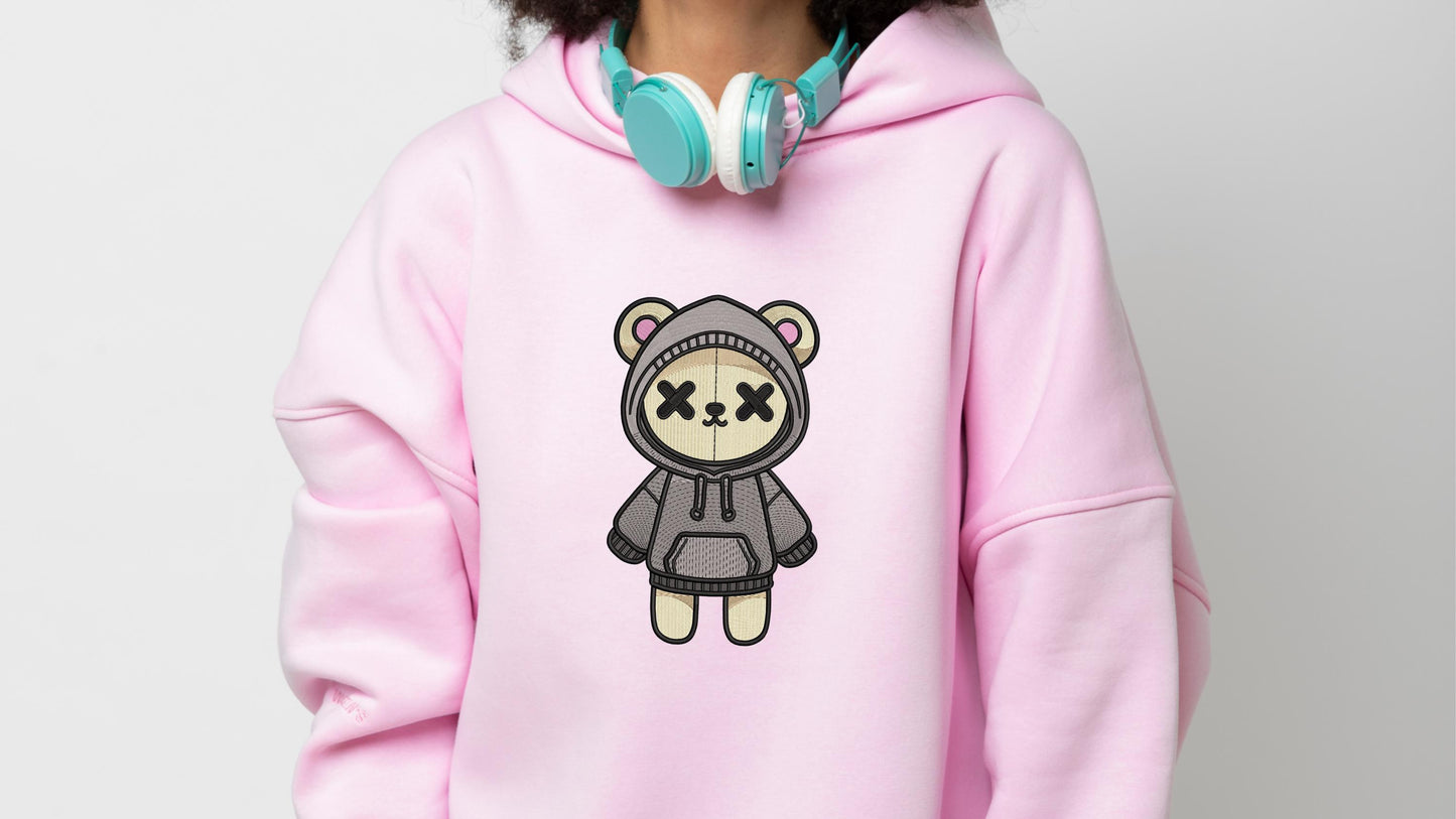 Сute Bear Embroidery Design in 4 sizes. Bear embroidery design for clothes, gifts. Instant Download, Available 4х4 hoop PES, Bear Pattern