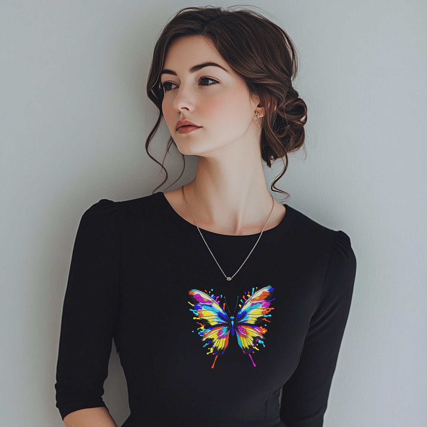 Butterfly Machine Embroidery Design, Colorful Splash Butterfly Embroidery Design, Butterfly Pattern PES DST JEF VP3, Instand Download 6 sz