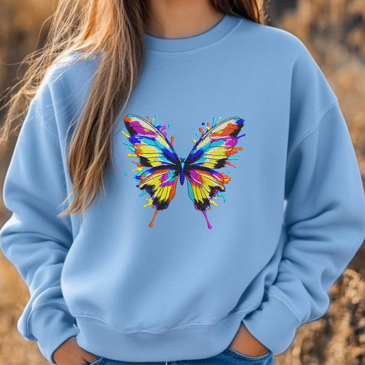 Butterfly Machine Embroidery Design, Colorful Splash Butterfly Embroidery Design, Butterfly Pattern PES, Instand Download 6 sizes