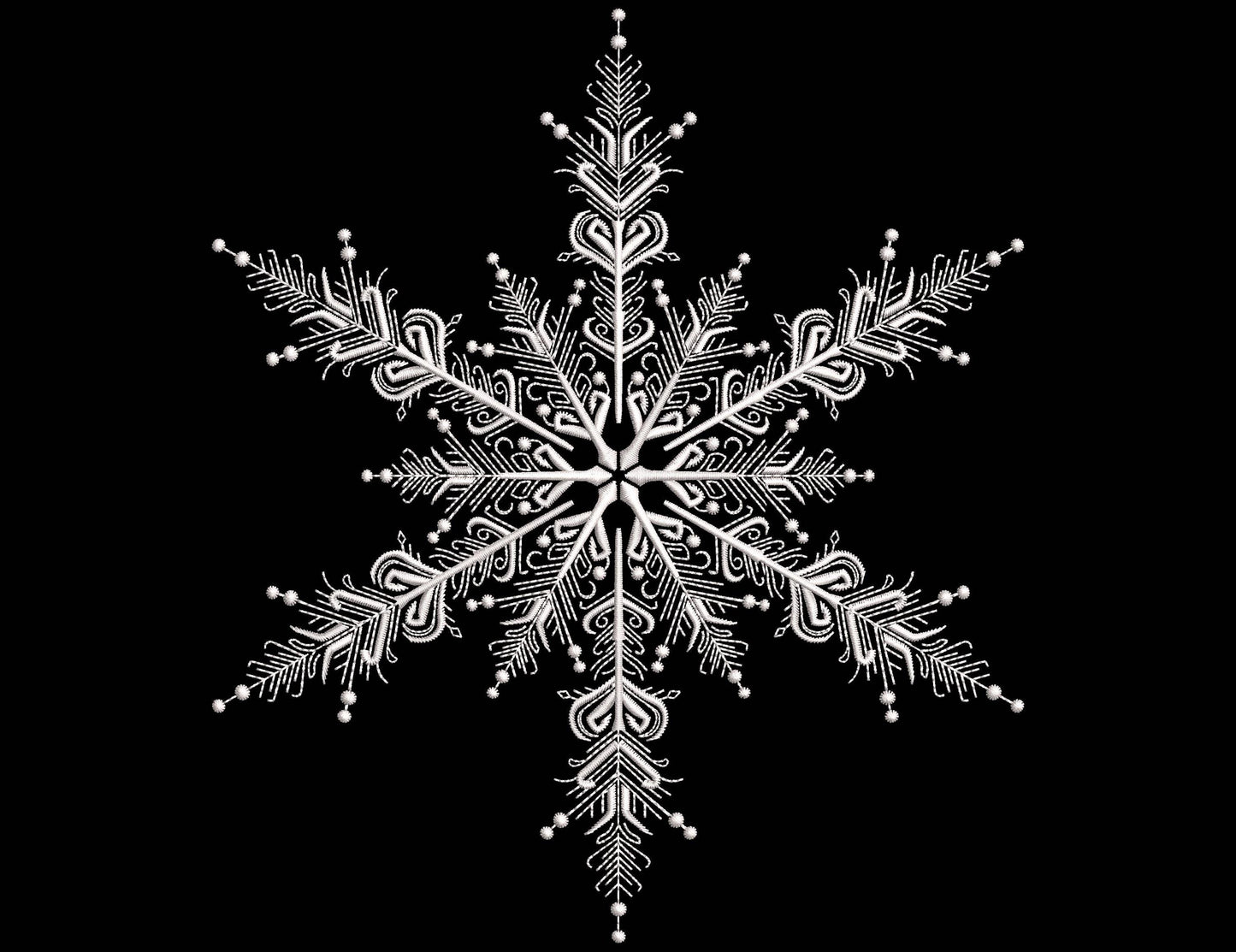 Snowflake Embroidery Design Set – 3 Sizes (XS, S, M), Snowflakes Machine Embroidery File in 3 sizes, Christmas Embroidery Design, Download