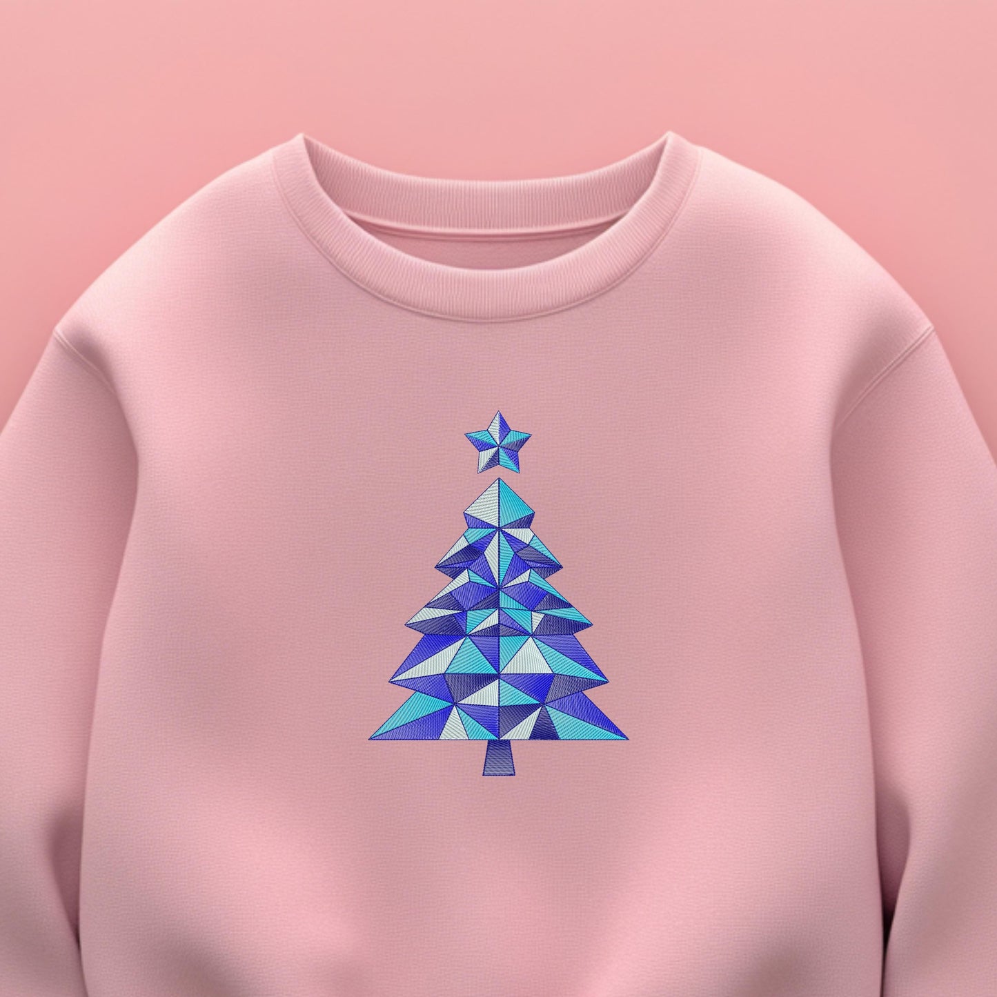 Geometric Christmas Tree Embroidery Design, Christmas Tree Machine Embroidery Design in 8 sizes PES, Christmas Tree Pattern For Sweatshirt