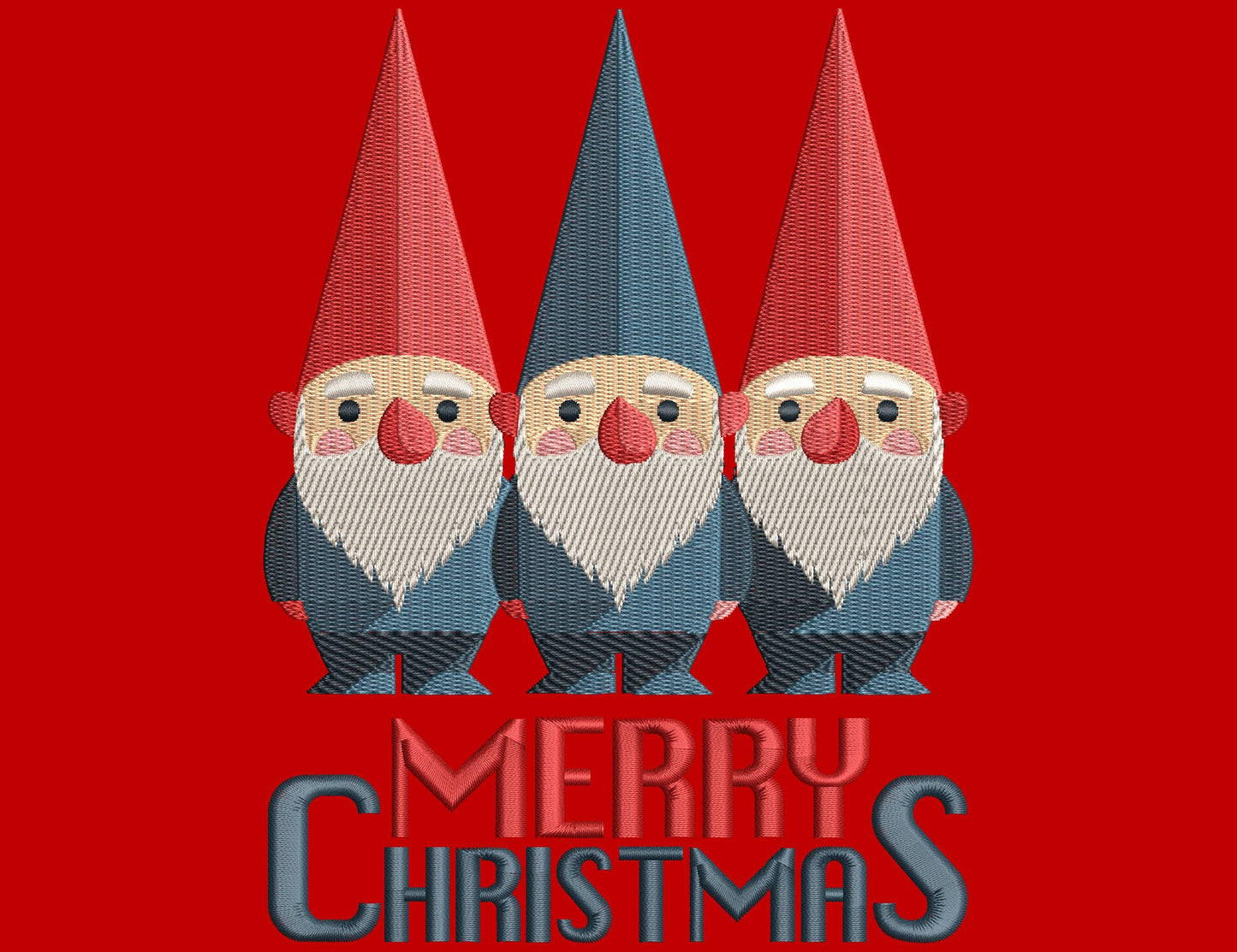 Christmas Gnomes Trio Embroidery Design - Christmas Machine Embroidery Pattern PES, Instant Download, Set Of Two Designs 3+1 Gnomes, 4 sizes