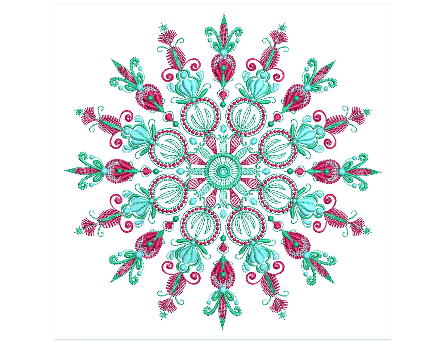 Snowflake Machine Embroidery Design, Intricate Machine Embroidery Snowflake Design PES, Christmas Machine Embroidery, Art Nouveau Snowflake