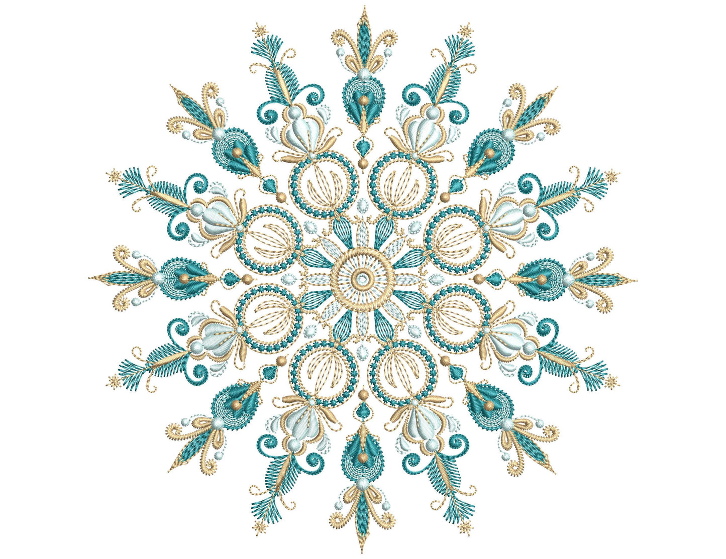 Snowflake Embroidery Design, Intricate Machine Embroidery Snowflake Design, Christmas Machine Embroidery Design, Art Nouveau Snowflake
