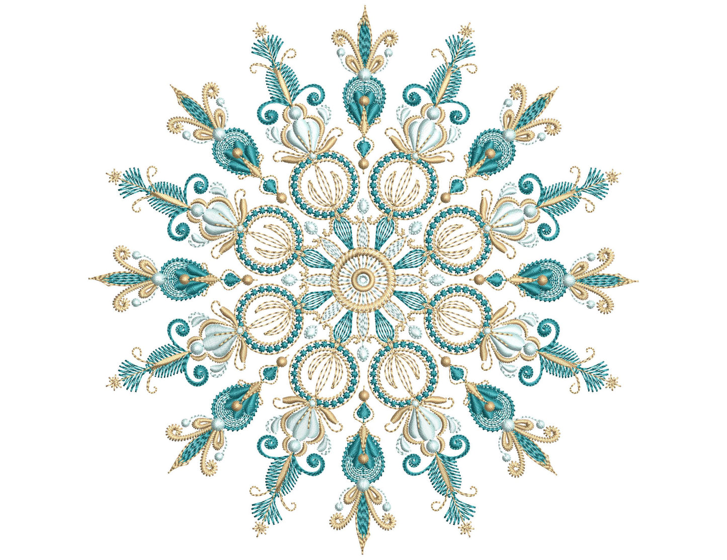 Snowflake Machine Embroidery Design, Intricate Machine Embroidery Snowflake Design PES, Christmas Machine Embroidery, Art Nouveau Snowflake