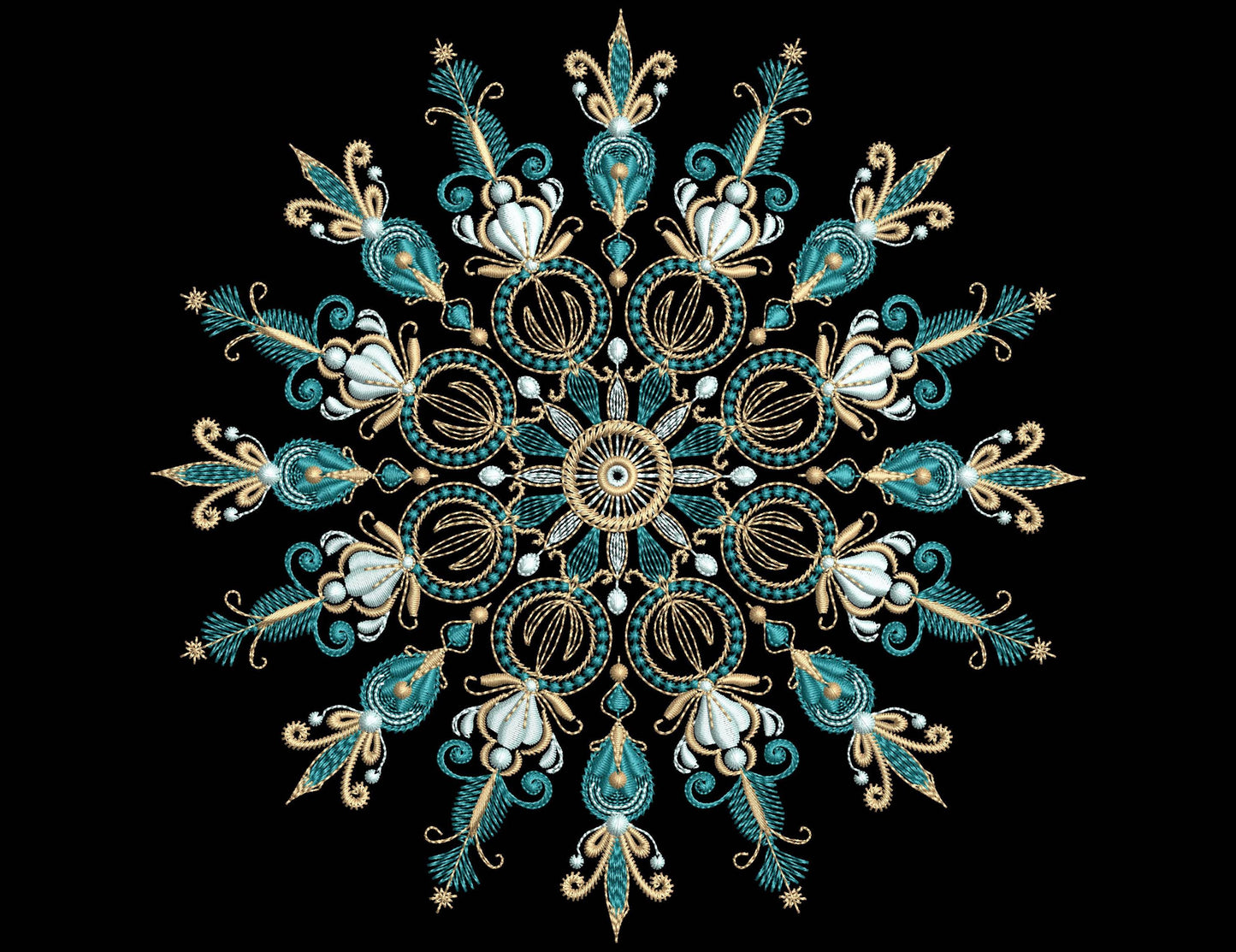 Snowflake Embroidery Design, Intricate Machine Embroidery Snowflake Design, Christmas Machine Embroidery Design, Art Nouveau Snowflake