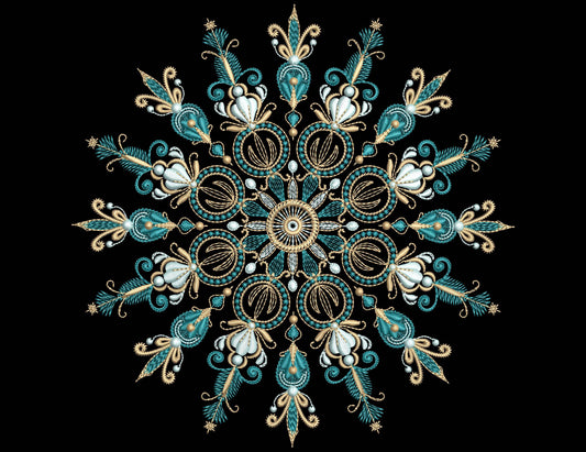 Snowflake Embroidery Design, Intricate Machine Embroidery Snowflake Design, Christmas Machine Embroidery Design, Art Nouveau Snowflake
