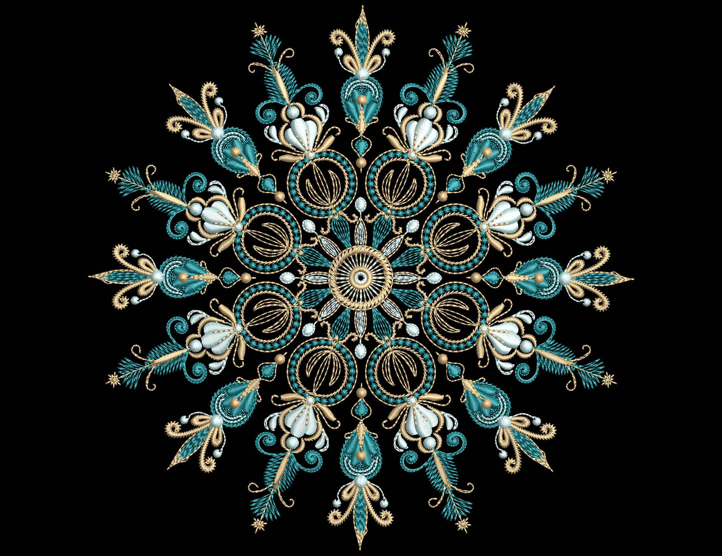 Snowflake Machine Embroidery Design, Intricate Machine Embroidery Snowflake Design PES, Christmas Machine Embroidery, Art Nouveau Snowflake