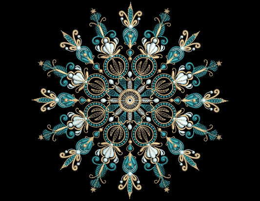Snowflake Machine Embroidery Design, Intricate Machine Embroidery Snowflake Design PES, Christmas Machine Embroidery, Art Nouveau Snowflake
