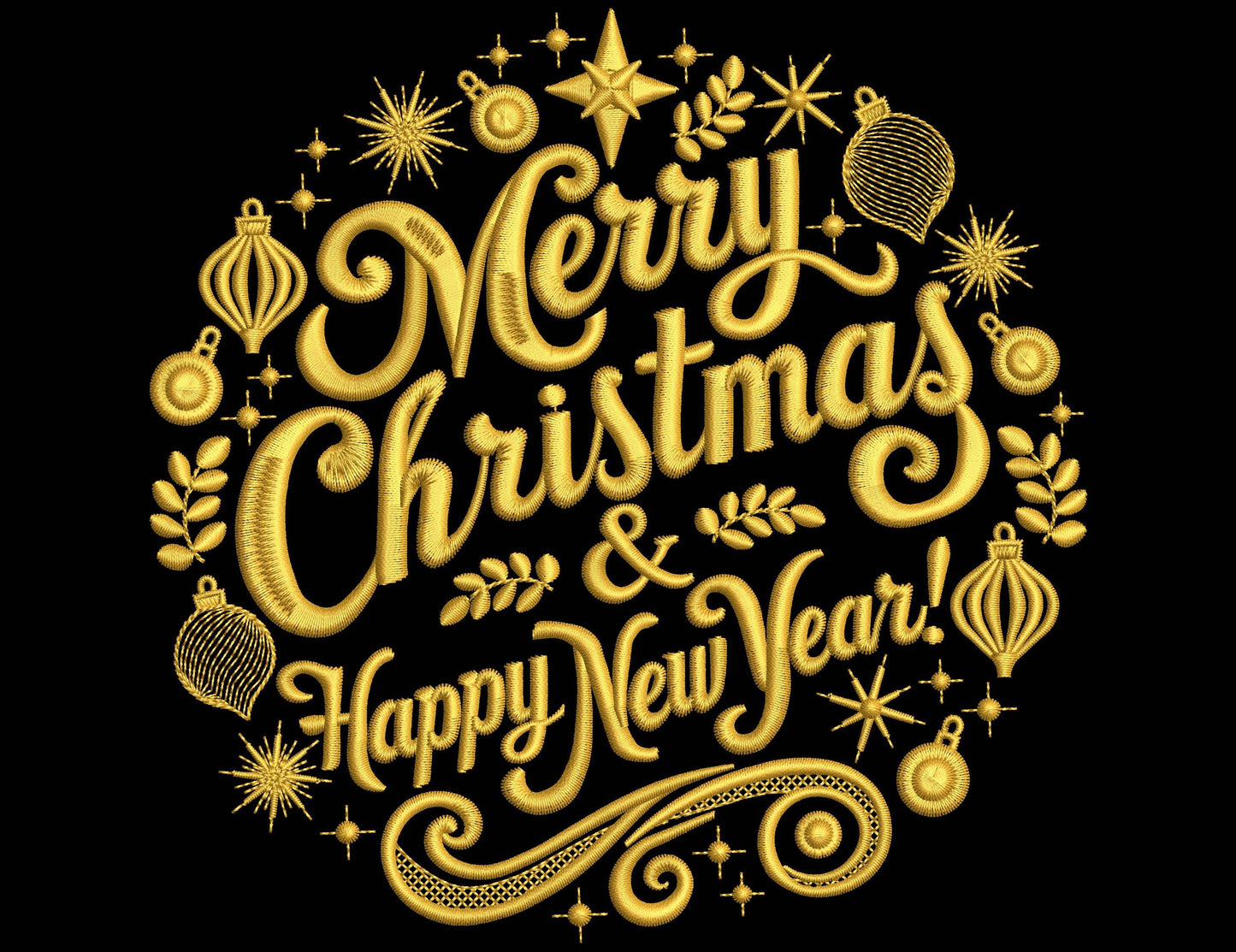 Christmas Embroidery Design, Merry Christmas Happy New Year Machine Embroidery Design, Holiday Embroidery Pattern PES, New Year's Embroidery