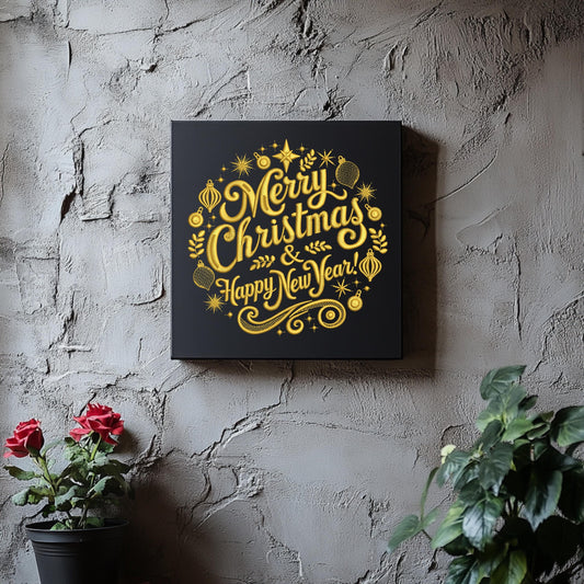 Christmas Embroidery Design, Merry Christmas Happy New Year Machine Embroidery Design, Holiday Embroidery Pattern PES, New Year's Embroidery