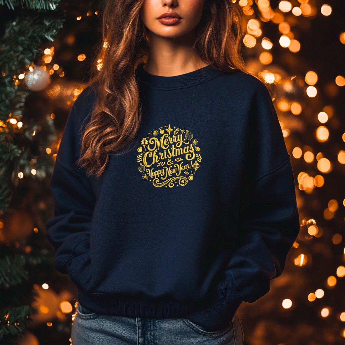 Christmas Embroidery Design, Merry Christmas Happy New Year Machine Embroidery Design, Holiday Embroidery Pattern PES, New Year's Embroidery