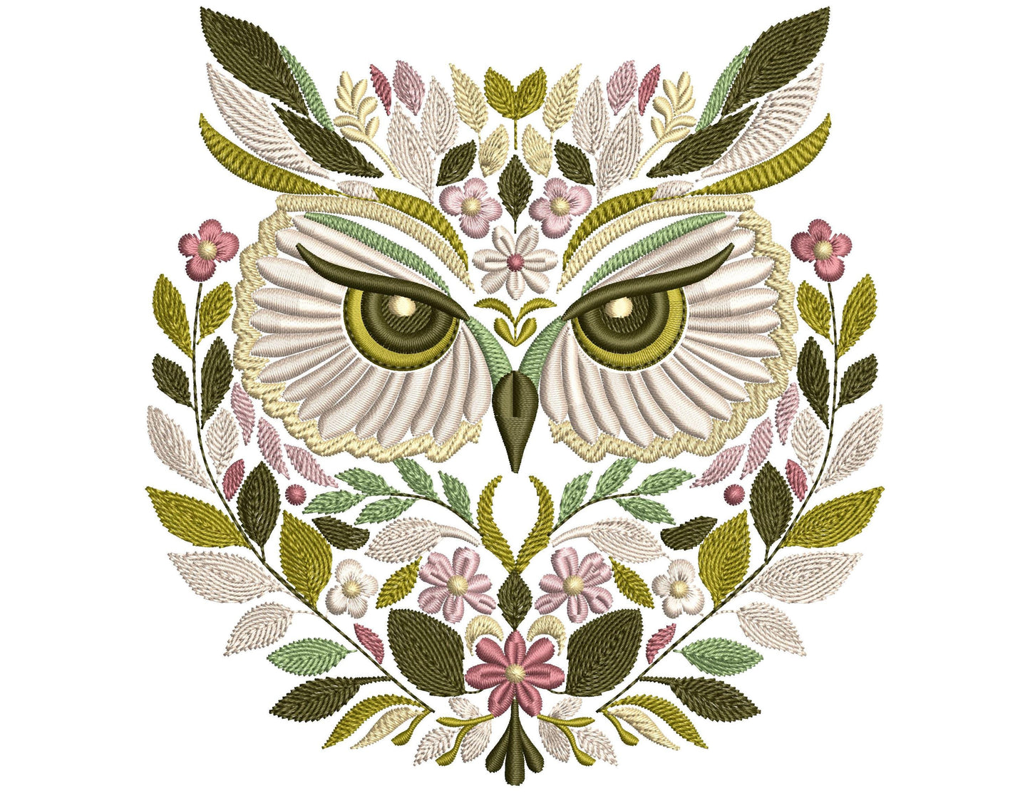 Floral Owl Embroidery Design: Machine Embroidery, Bohemian Decor, Bird Embroidery Pattern PES DST, Instant Download, Embroidery Gifts