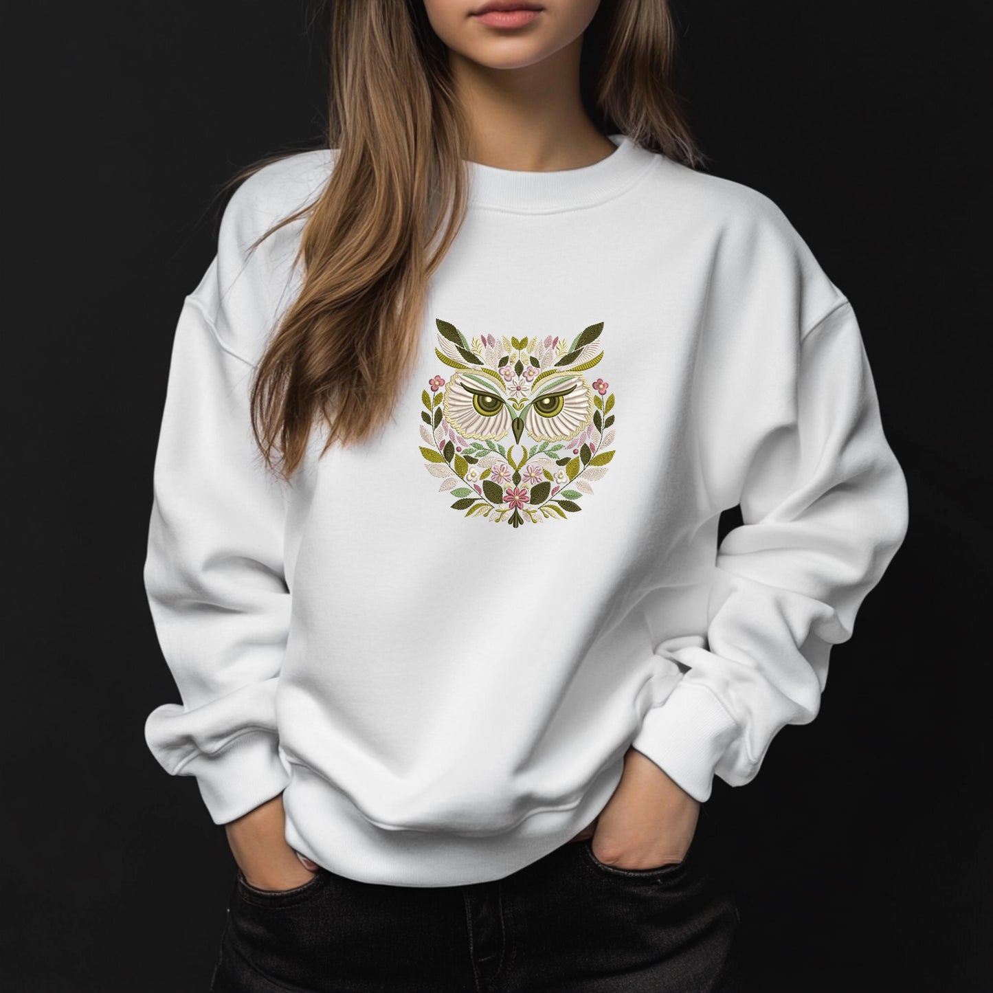 Floral Owl Embroidery Design: Machine Embroidery, Bohemian Decor, Bird Embroidery Pattern PES DST, Instant Download, Embroidery Gifts