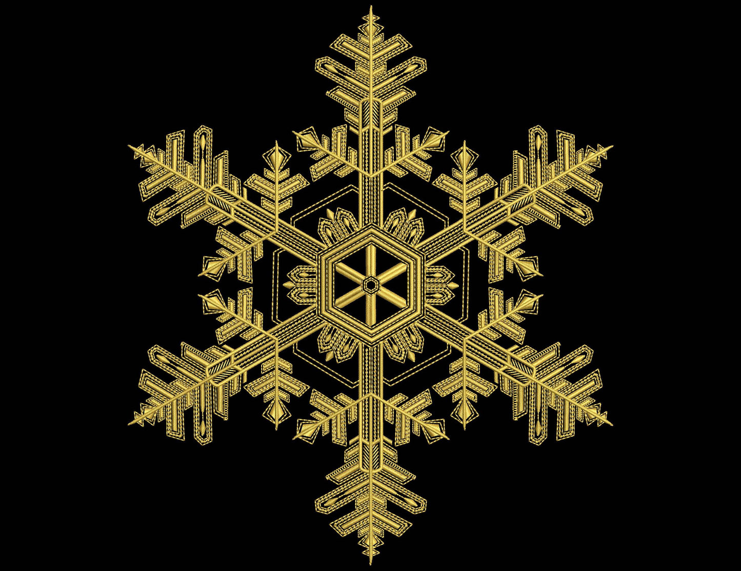 Christmas Snowflakes Embroidery, Golden Snowflake Embroidery Set, Snowflakes Machine Embroidery Designs PES, Holiday Embroidery Pattern DST