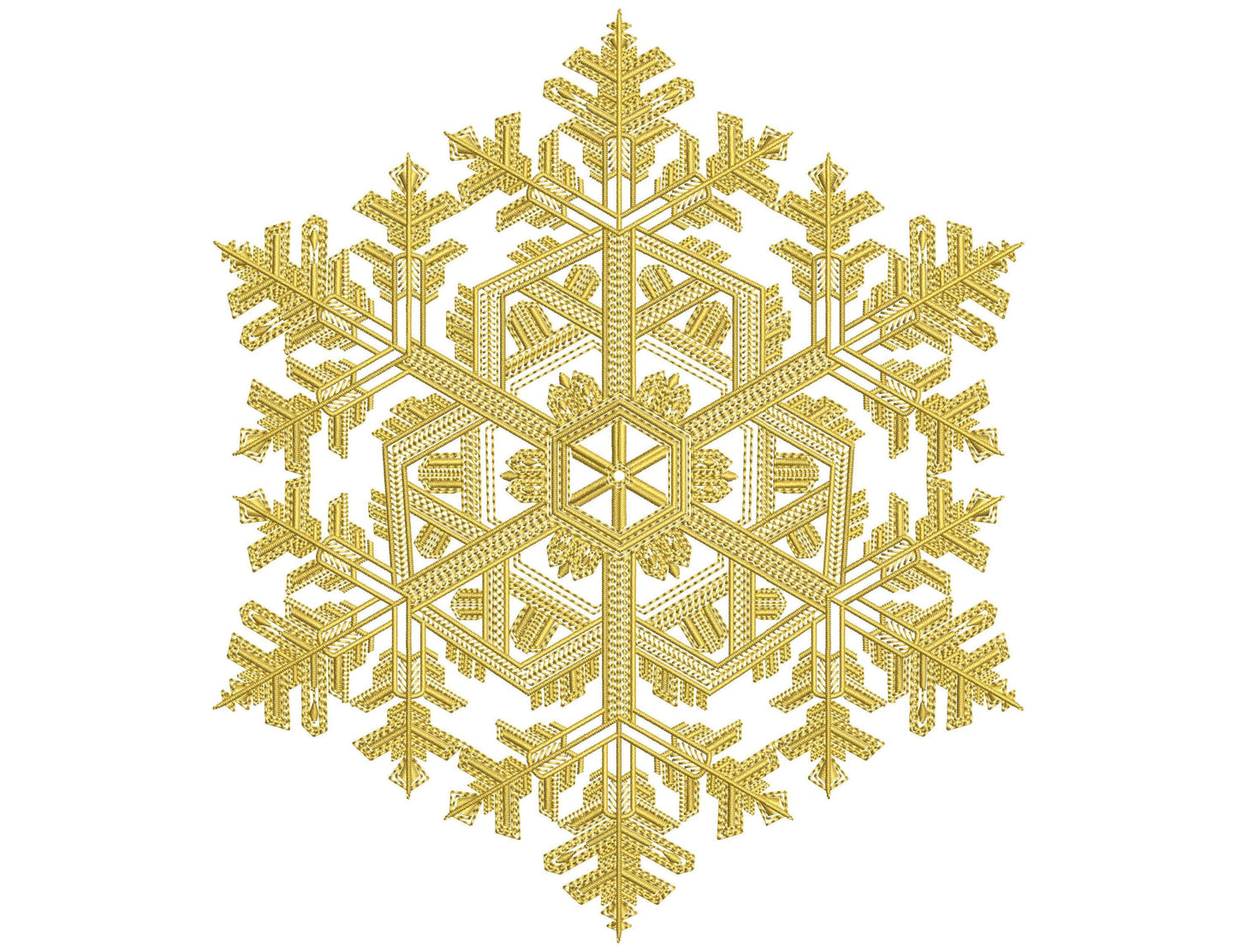 Christmas Snowflakes Embroidery, Golden Snowflake Embroidery Set, Snowflakes Machine Embroidery Designs PES, Holiday Embroidery Pattern DST