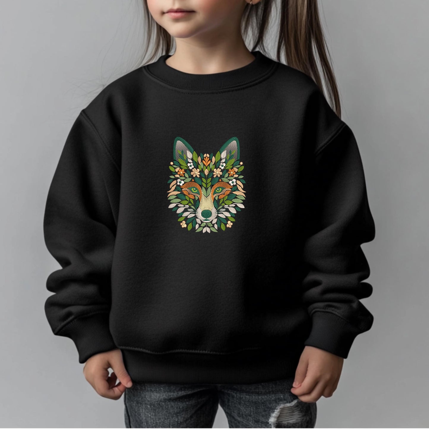 Fox Floral Embroidery Design: Pastel Leaf Animals, Fox Embroidery Pattern PES DST, Instant Download, Animal Embroidery PES For Gifts