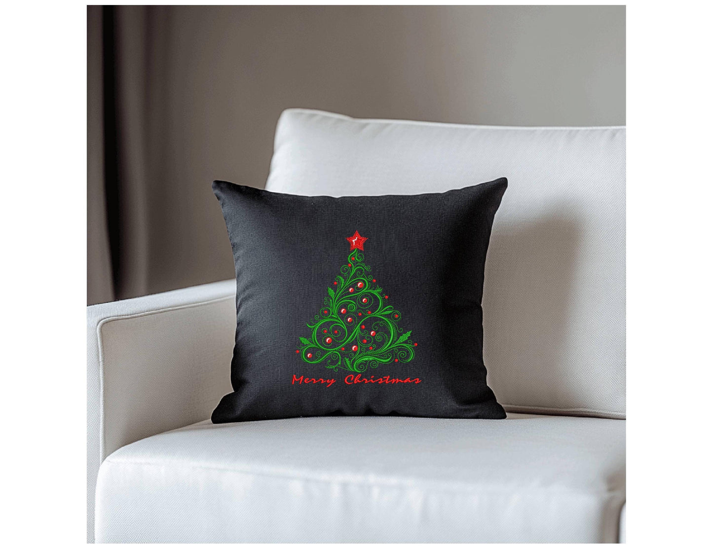Christmas Tree Embroidery Design,  Festive Christmas Tree Embroidery Pattern, Merry Christmas Tree Machine Embroidery File, Digital Download
