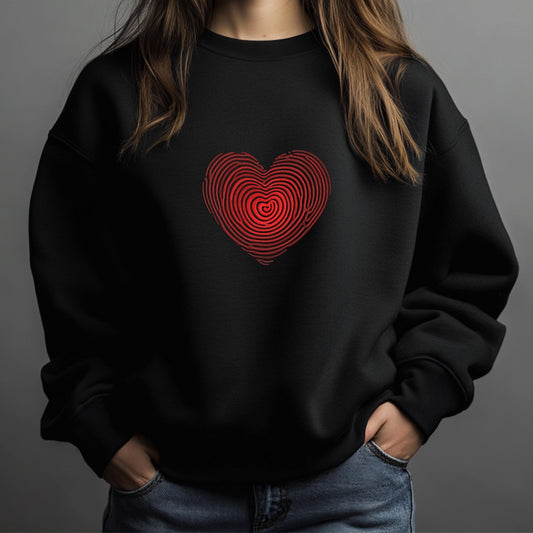 Heart Embroidery Design, Valentine's Day Embroidery File, Fingerprint Heart Machine Embroidery Design – Perfect for Valentine's Day!