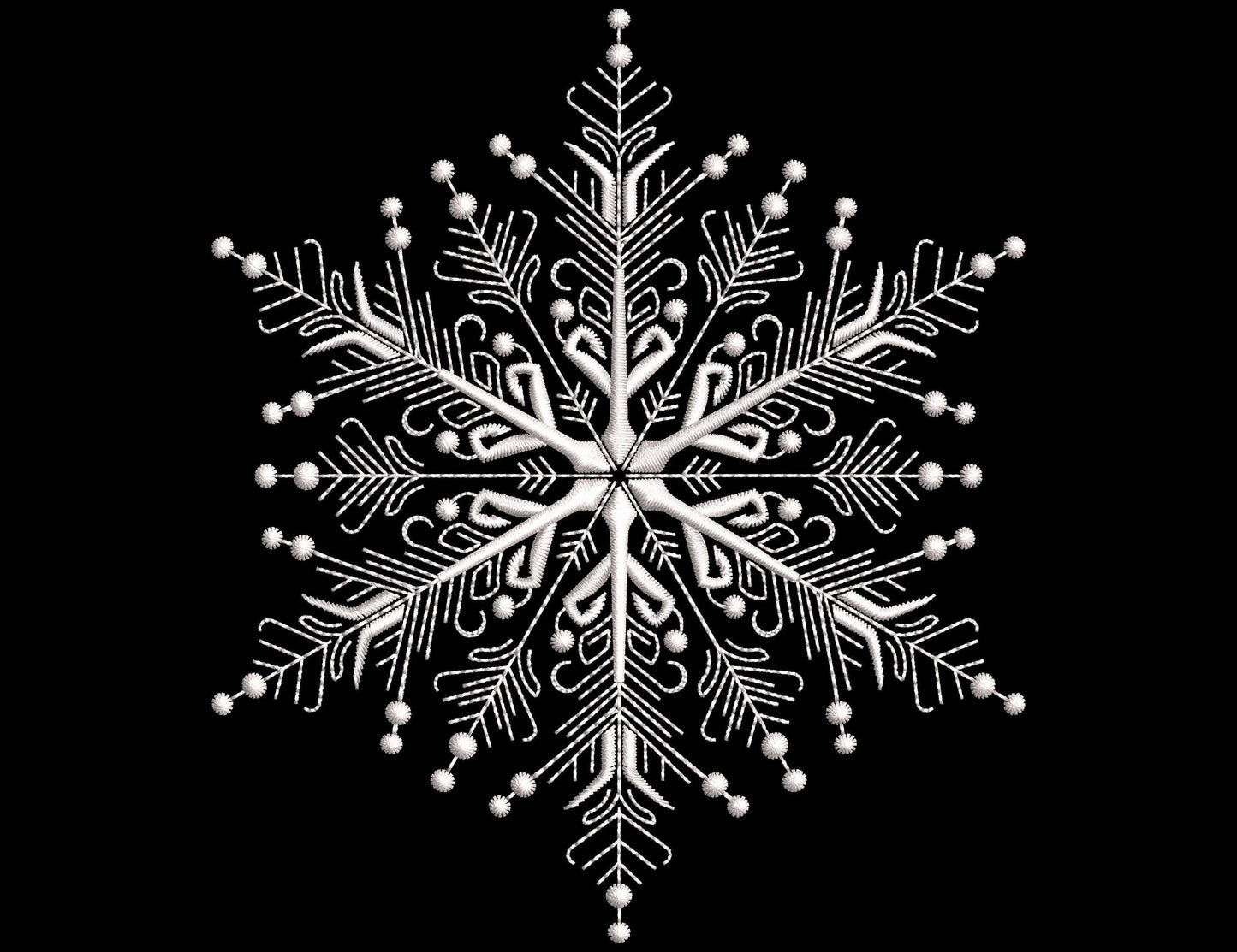 Snowflake Embroidery Design Set – 3 Sizes (XS, S, M), Snowflakes Machine Embroidery File in 3 sizes, Christmas Embroidery Design, Download