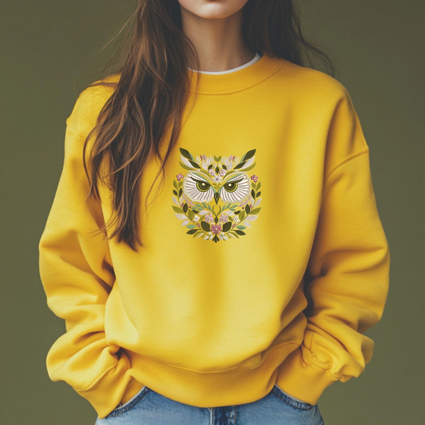 Floral Owl Embroidery Design: Machine Embroidery, Bohemian Decor, Bird Embroidery Pattern PES DST, Instant Download, Embroidery Gifts